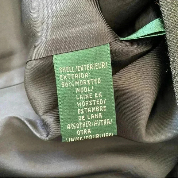Lauren Ralph Lauren Gray Wool Jacket Blazer 6 Full Zip Mock Neck Vintage Classic - Picture 9 of 11